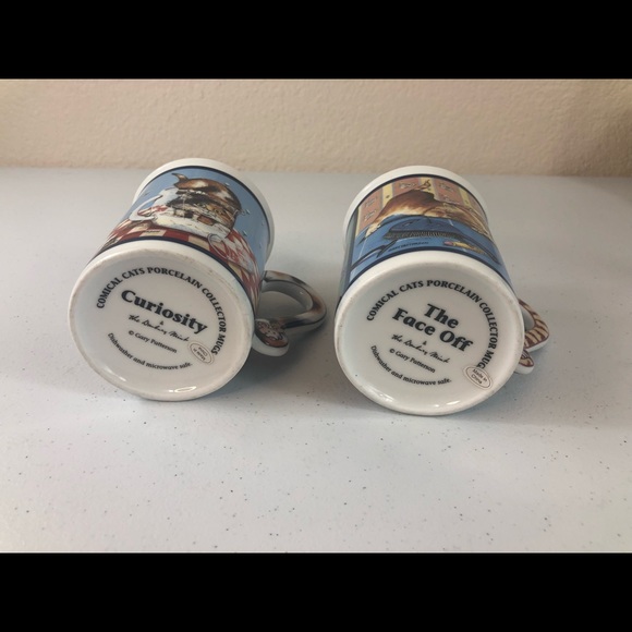 Vintage "The Face Of" "Curiosity" Comical Cats Mug Set - Picture 5 of 5